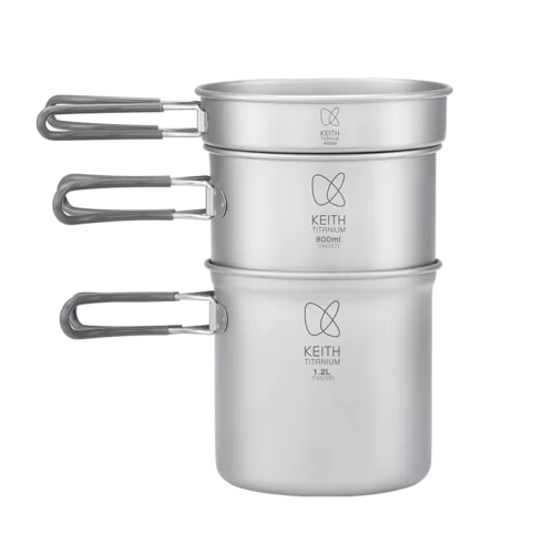 3-Piece Titanium pot and Pan Cook Set Keith Ti6014