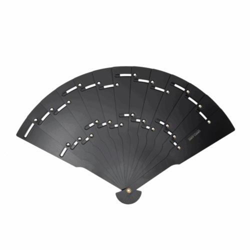 Metal folding fan black